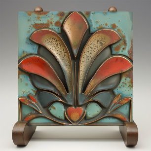 Azulejo Cerâmico Vermelho Fogo - Moderno de Meados