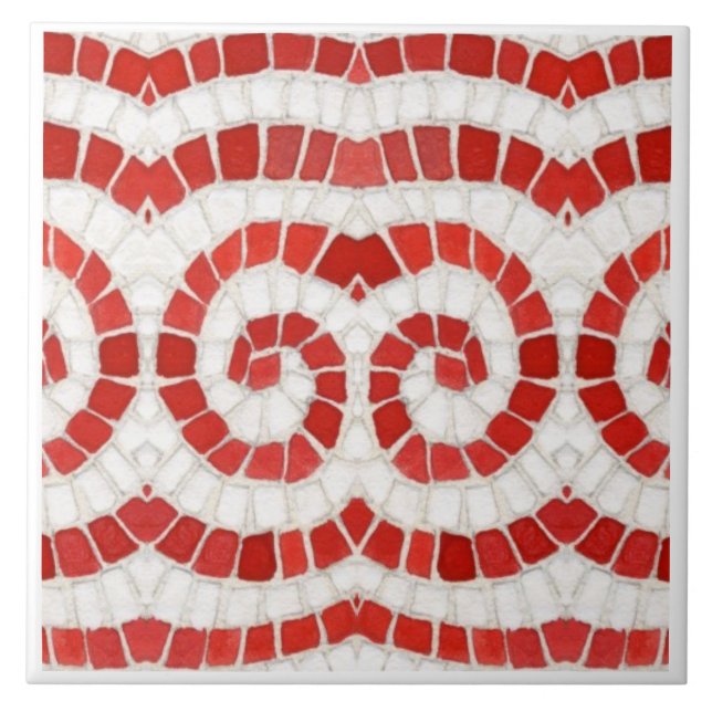AZULEJO cerâmico VERMELHO IONIC MOSAIC 6" (Frente)