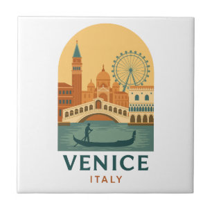 Azulejo Cerâmico Vintage Veneza Itália – Gôndola R