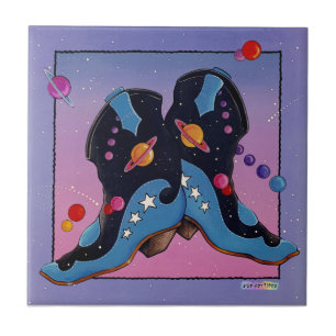 Azulejo cerâmico Western Cowboy Boot