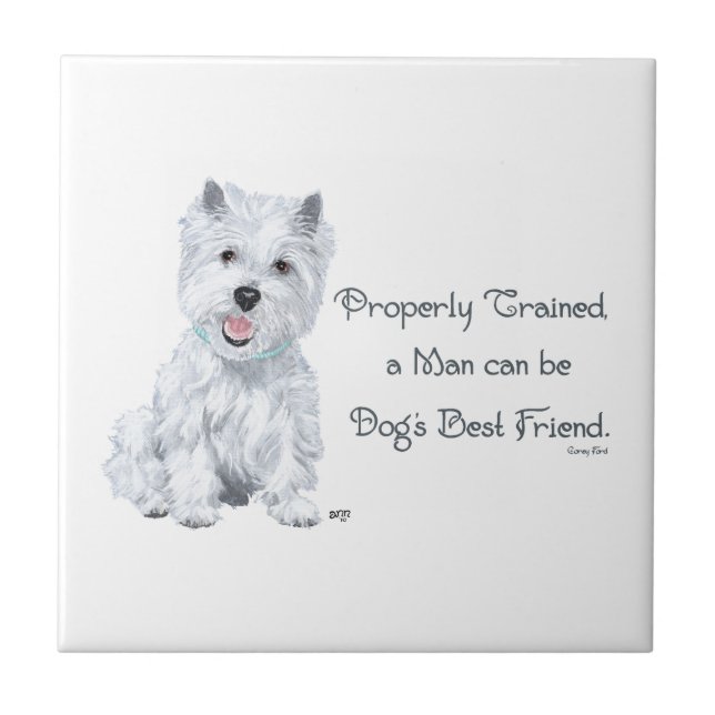 Azulejo Cerâmico Westie Wisdom (Frente)