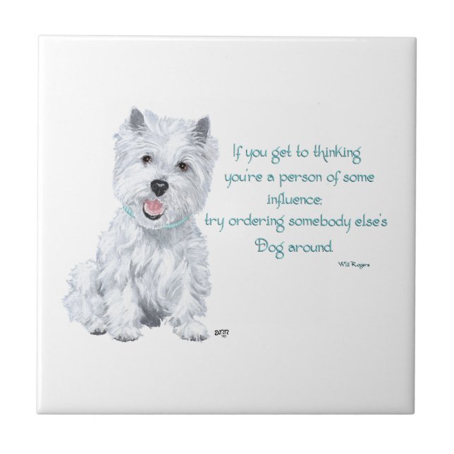 Azulejo Cerâmico Westie Wisdom (Frente)