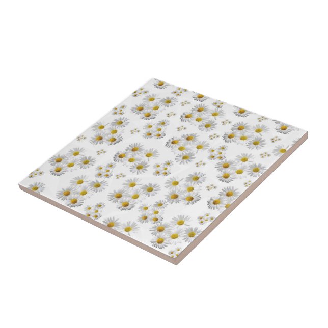 Azulejo cerâmico White Daisy Floral (Lateral)