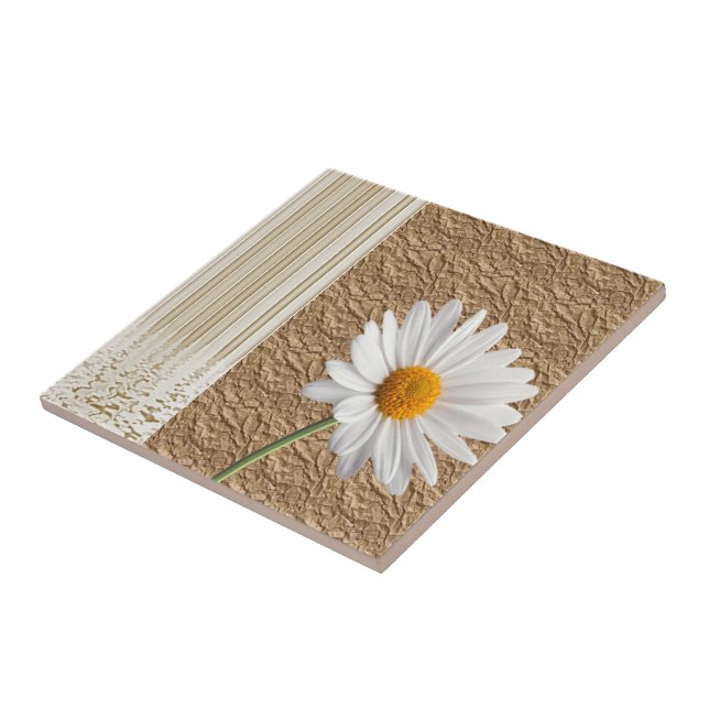 Azulejo cerâmico White Daisy Floral (Lateral)