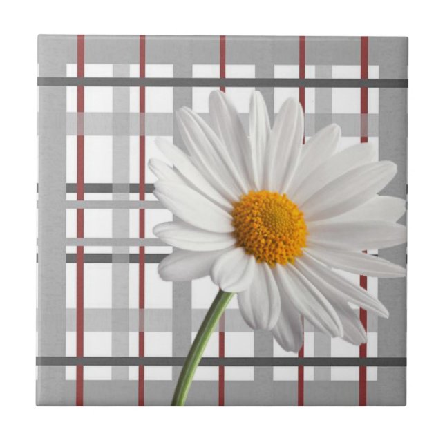 Azulejo cerâmico White Daisy Floral (Frente)