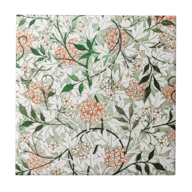 AZULEJO CERÂMICO ; WILLIAM MORRIS : JASMINE (Frente)