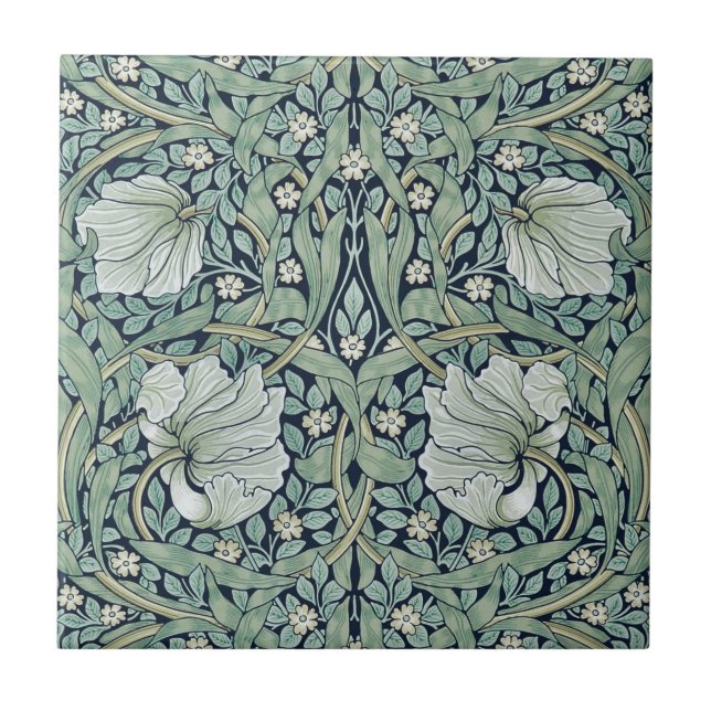 AZULEJO CERÂMICO ; WILLIAM MORRIS : PIMPERNEL (Frente)