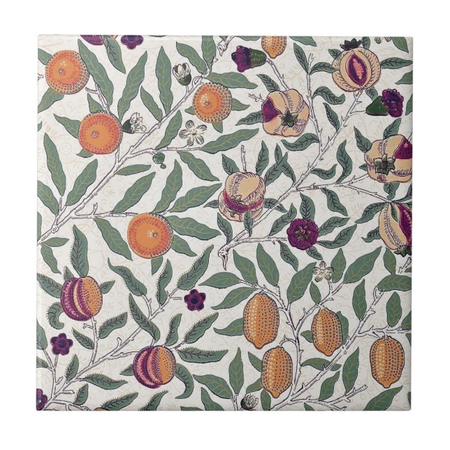 AZULEJO CERÂMICO ; WILLIAM MORRIS : POMEGRANATOS (Frente)