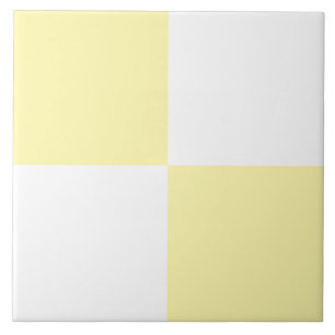 Azulejo Cerâmico Xadrez Amarelo Pastel Branco Mode