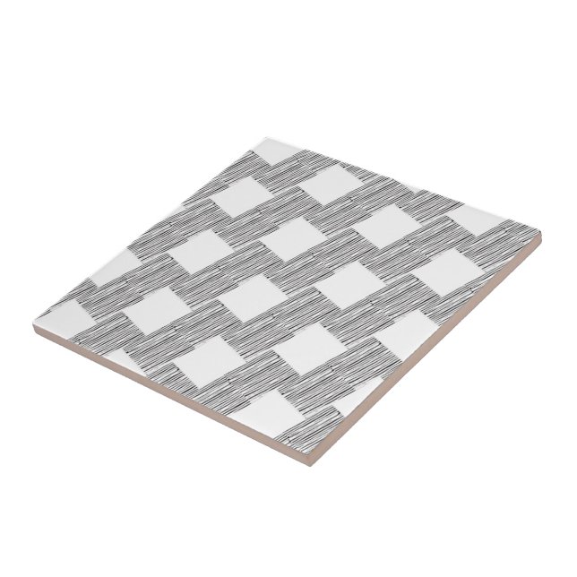 Azulejo cerâmico Xadrez branca e preta (Lateral)