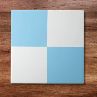 Azulejo Cerâmico Xadrez Branco Azul Bebê Moderno