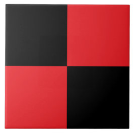 Azulejo Cerâmico Xadrez Preto e Vermelho Moderno