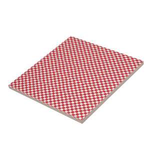 Azulejo cerâmico Xadrez vermelho e branco