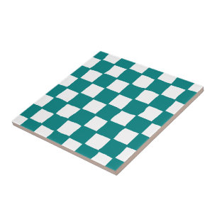 azulejo checkered do teste padrão (cerceta)