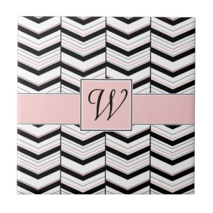 Azulejo Chevron Preto e Branco
