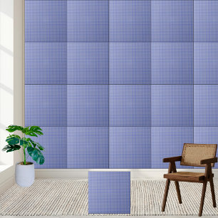 Azulejo Clássico Azul Gingham Cerâmico Verificado