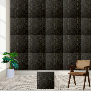 Azulejo clássico preto e Dourado geométrico de fol