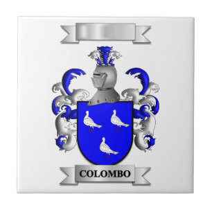 Azulejo Colombo Sobrenome Italiano e Escudo