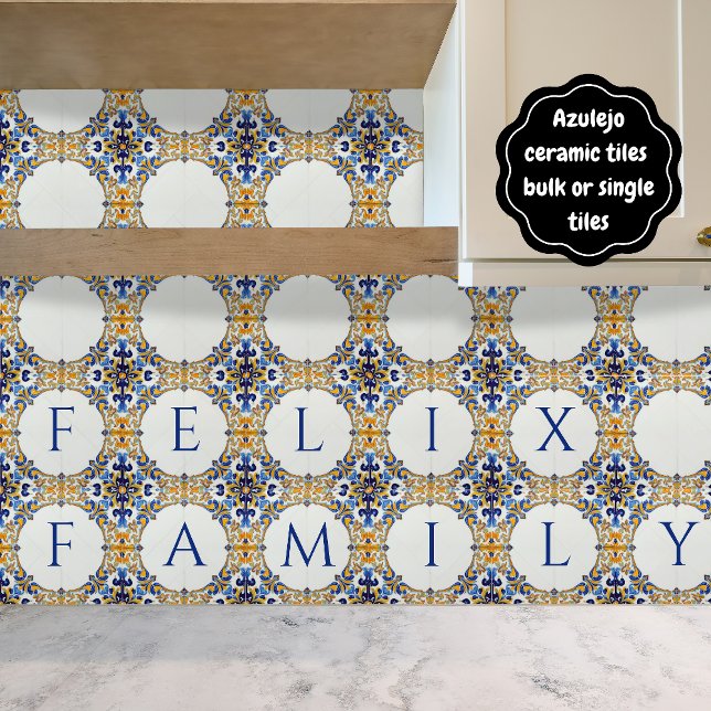 Azulejo Colorful Custom Name Plate Plaque Sign  (Azulejo Mediterranean Colorful Backsplash Ceramic Tile or Custom House Name Plate Plaque Sign.)