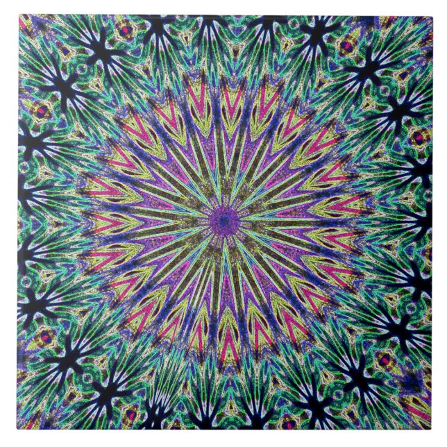 Azulejo colorido de Mandela do art deco (Frente)