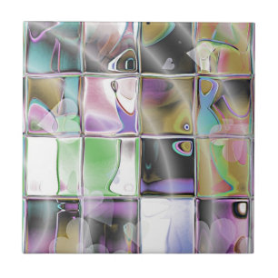 Azulejo colorido original dos corações e dos anéis