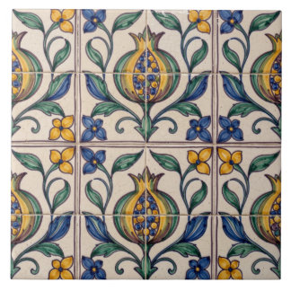 Azulejo Colorido Português de Romã Azulejo