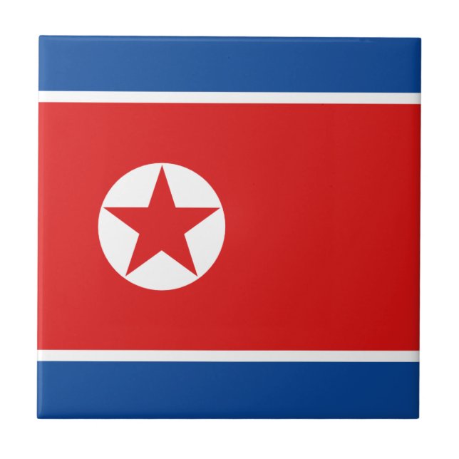Azulejo com a Bandeira da Coreia do Norte (Frente)
