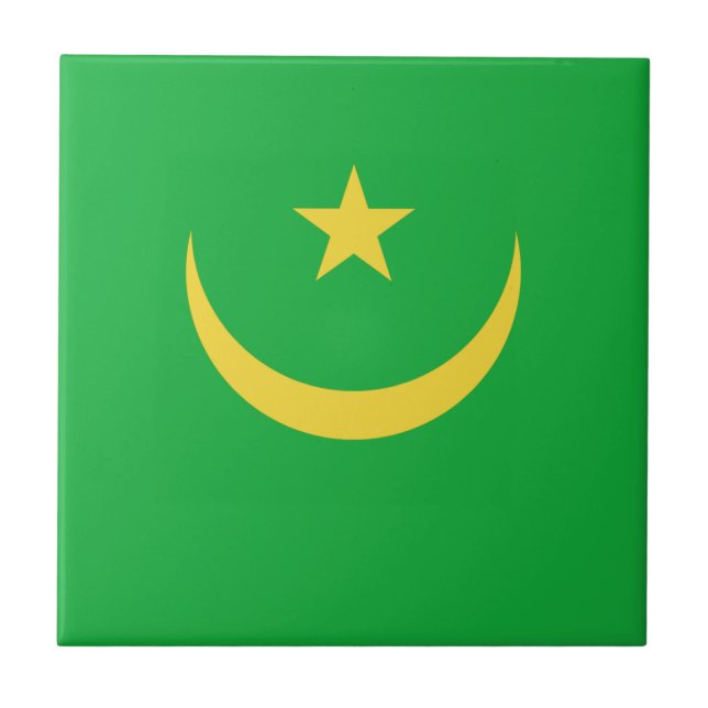 Azulejo com a Bandeira da Mauritânia (Frente)