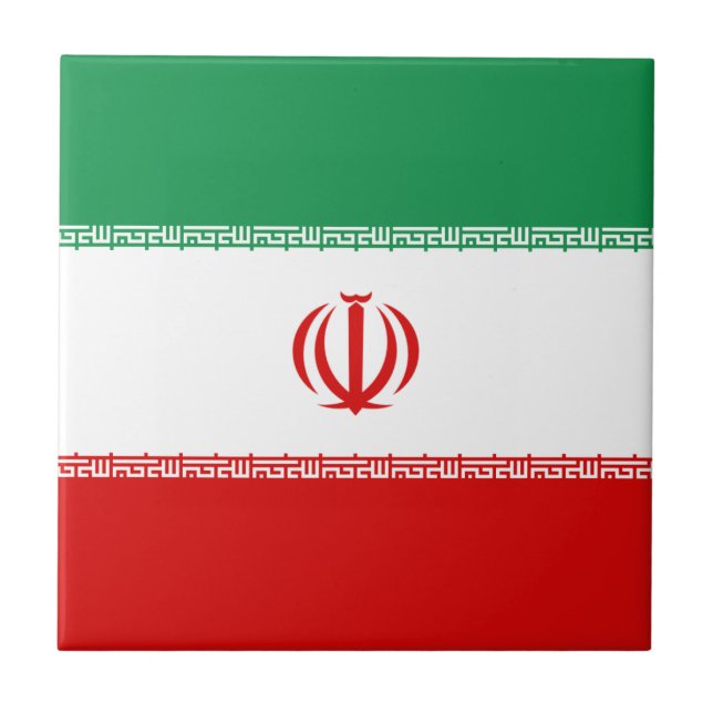 Azulejo com a Bandeira do Irã (Frente)