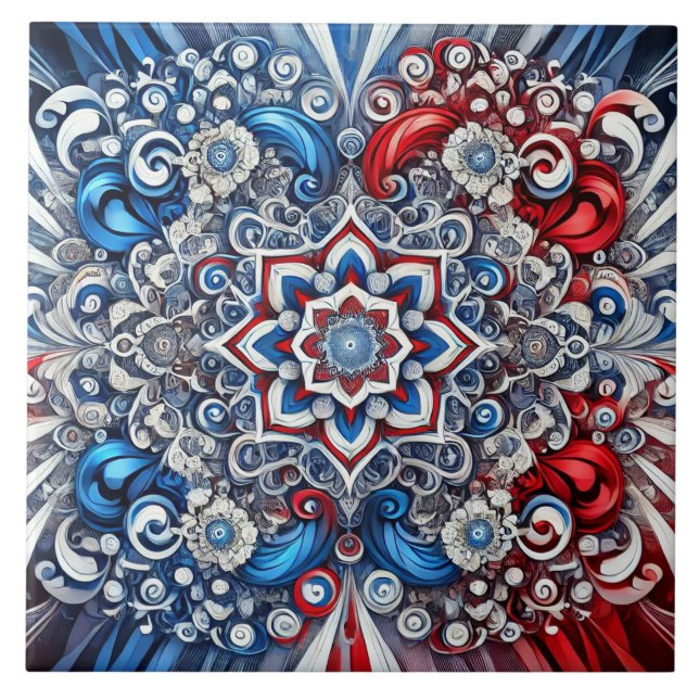 Azulejo com a Design moderna das cores francesas (Frente)