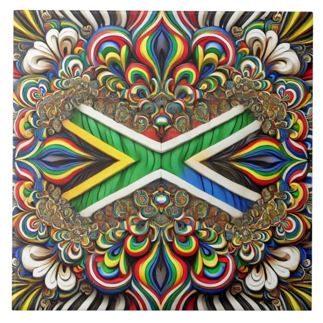 Azulejo com a Design moderna das cores sul-african (Frente)