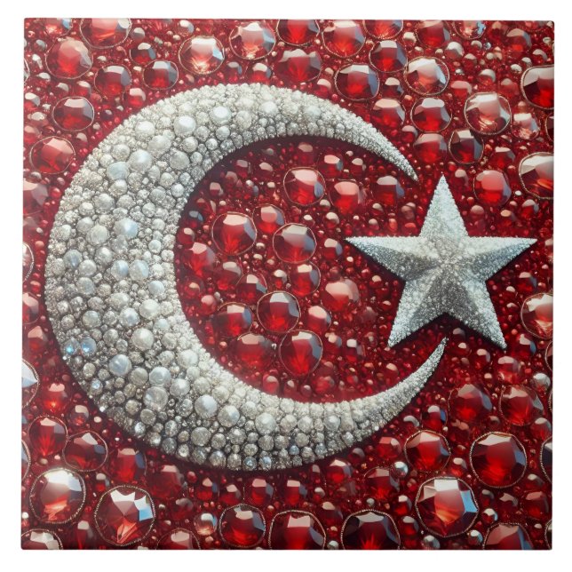 Azulejo com a Design moderna das cores turcas (Frente)