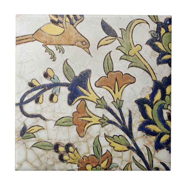 azulejo com design de colheita com aves (Frente)