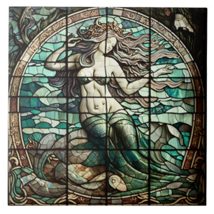 Azulejo com Mosaico de Sereia