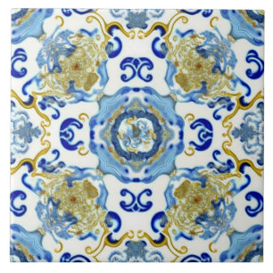 Azulejo com Motivo Tradicional Chinês 2