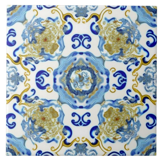 Azulejo com Motivo Tradicional Chinês 2 (Frente)