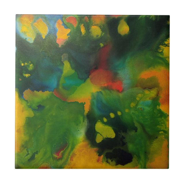 Azulejo com o Trabalho de arte Johnson Abstrato (Frente)