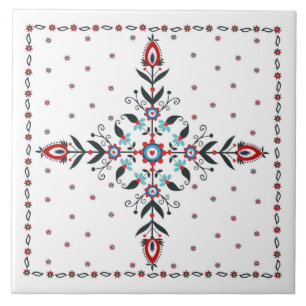 Azulejo com os povos poloneses do teste padrão