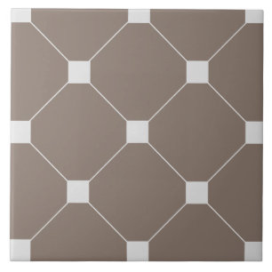 Azulejo com Padrão Geométrico em Estilo Vitoriano