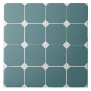 Azulejo com Padrão Geométrico em Estilo Vitoriano