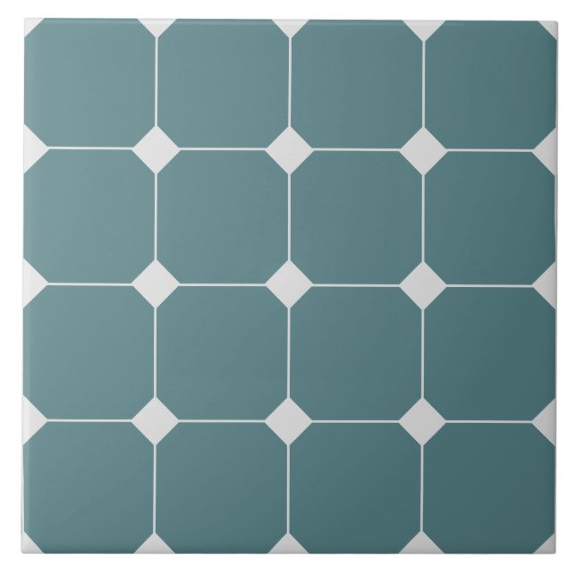 Azulejo com Padrão Geométrico em Estilo Vitoriano (Frente)
