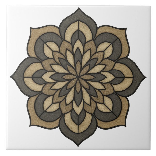 Azulejo com padrão verde-oliva (Frente)