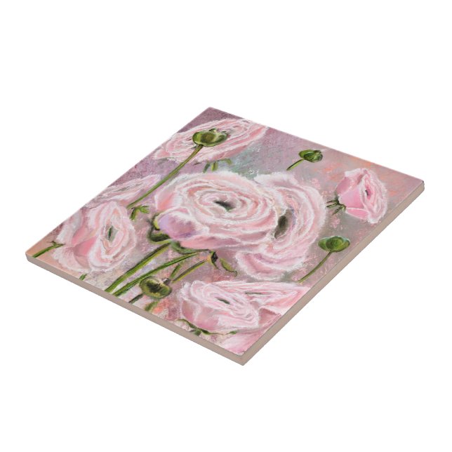 Azulejo com Rosas Rosadas (Lateral)