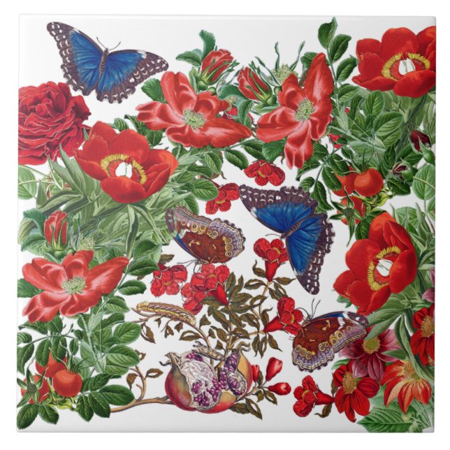 Azulejo cor-de-rosa das flores da peônia da (Frente)
