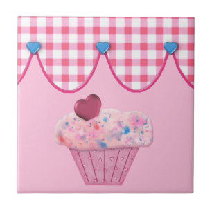 Azulejo cor-de-rosa do cupcake