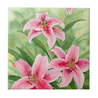 Azulejo cor-de-rosa do lírio do Stargazer