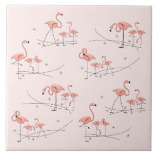 Azulejo cor-de-rosa dos flamingos multi