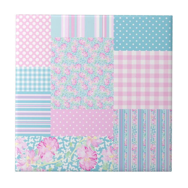 Azulejo cor-de-rosa dos retalhos do falso das (Frente)