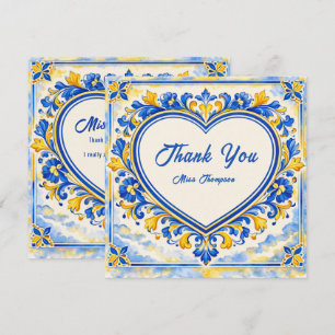 💙 Azulejo Coração Azulejo de Agradecimento