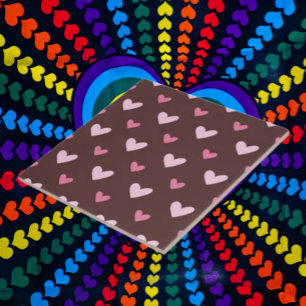 Azulejo Coraçãozinho – Corações Rosa no Chocolate